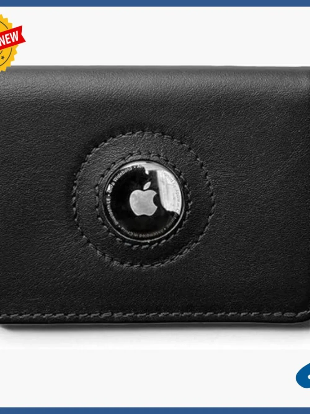 Slim Leather Wallet with Apple AirTag Slot, Bifold Design, Holds Cards & Cash
